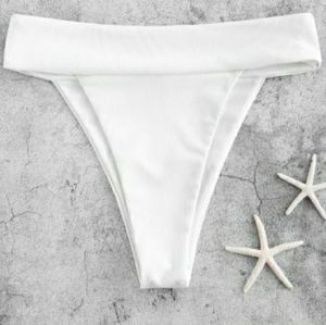 ZAFUL High Cut Wide Waistband Ribbed Bikini Bottom